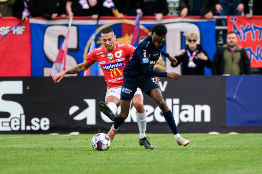 Degerfors Nikola Djurdjic och Helsingborgs Taha Ali
