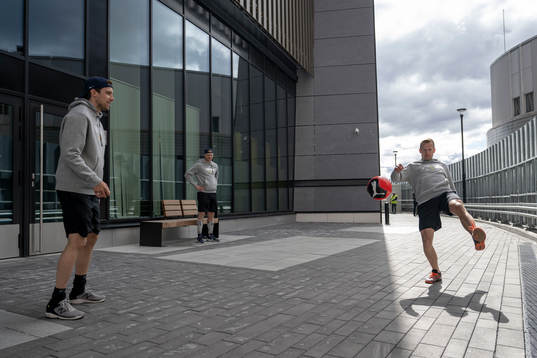 Henrik Tömmernes and Max Friberg of Sweden at a practice