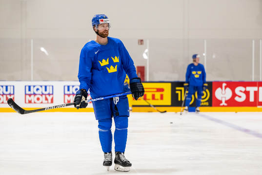 Adam Larsson of Sweden at a practice session