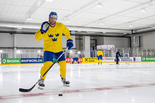 Christian Folin of Sweden at a practice session