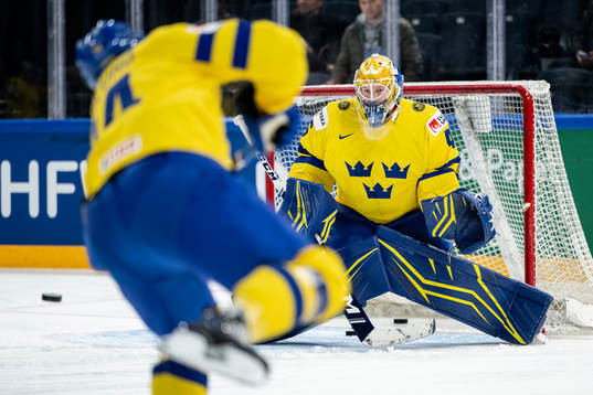 Goaltender Magnus Hellberg of Sweden