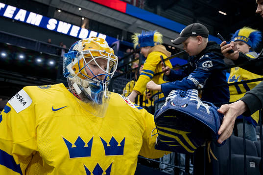 Goaltender Magnus Hellberg of Sweden