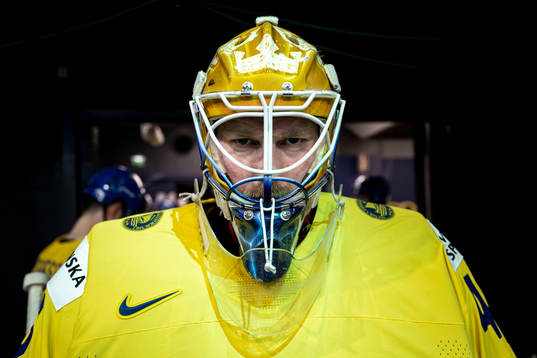 Goaltender Magnus Hellberg of Sweden