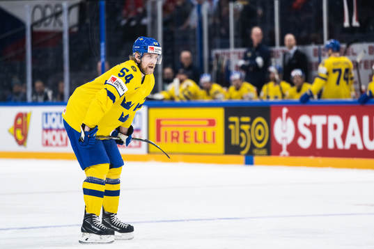 Anton Lindholm of Sweden looks dejected