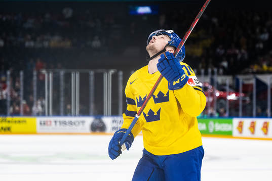 Rasmus Asplund of Sweden looks dejected