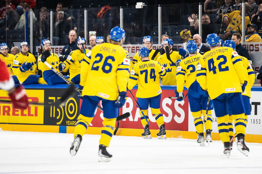 Rasmus Asplund of Sweden celebrates