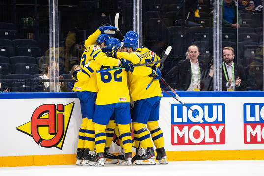Rasmus Asplund of Sweden celebrates
