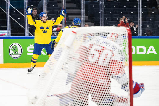 Rasmus Asplund of Sweden celebrates