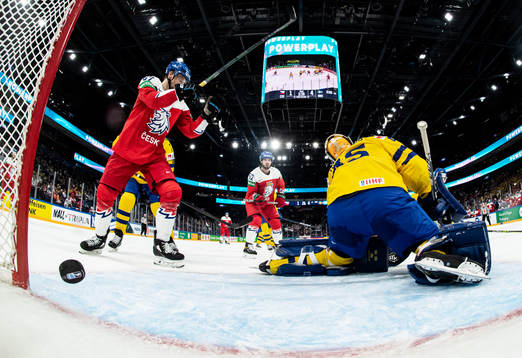 Jiri Smejkal of Czech Republic celebrates the 2-4 goal