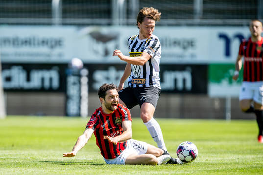 Brommapojkarnas Marijan Cosic och Landskronas Filip Ottosson