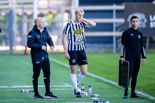 Landskronas tränare Billy Magnusson  och Viktor Wihlstrand