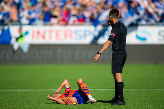 Dario Canadija of Aalesund in pain