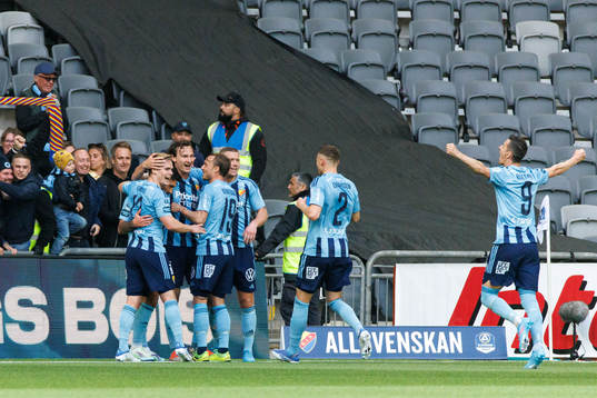 Djurgårdens Hjalmar Ekdal jublar