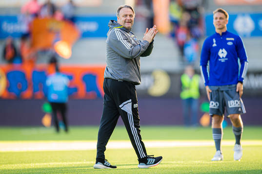 Erling Moe, head coach of Molde, celebrates