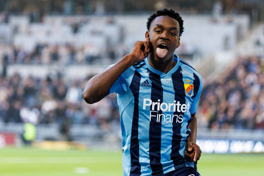 Djurgårdens Joel Asoro jublar