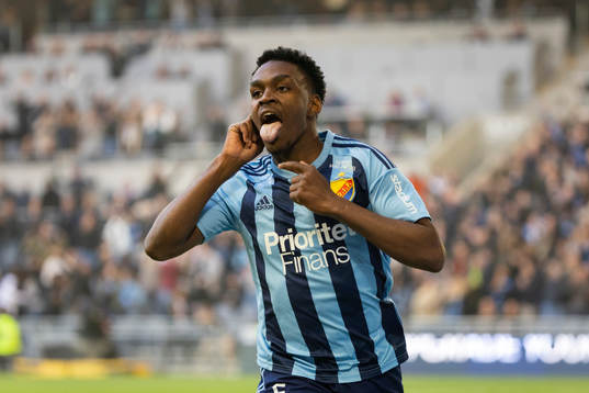 Djurgårdens Joel Asoro jublar