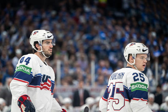 Jaycob Megna and Karson Kaulman of USA look dejected