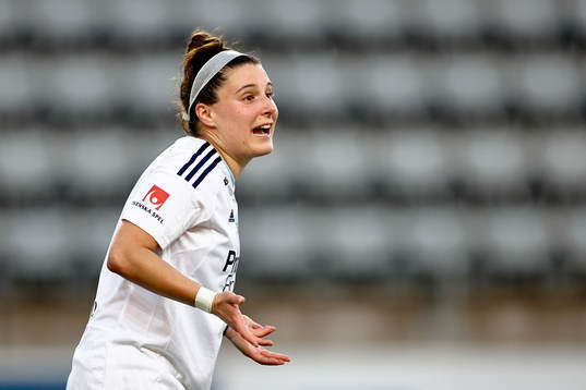 Djurgårdens Hayley Dowd reagerar