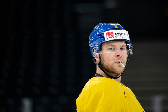 Christian Folin of Sweden at a practice session