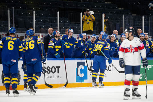 Anton Bengtsson of Sweden celebrates the 3-0 goal