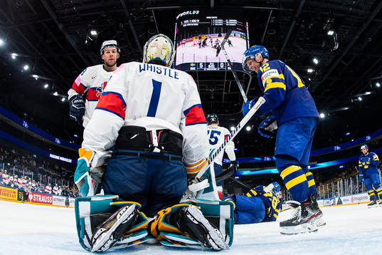 Max Friberg and Anton Bengtsson of Sweden celebrate