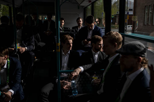 Mathias Bromé and Oliver Ekman Larsson of Sweden with