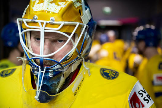 Goaltender Magnus Hellberg of Sweden