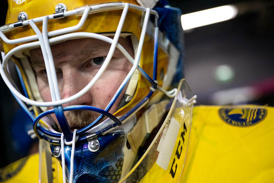 Goaltender Magnus Hellberg of Sweden