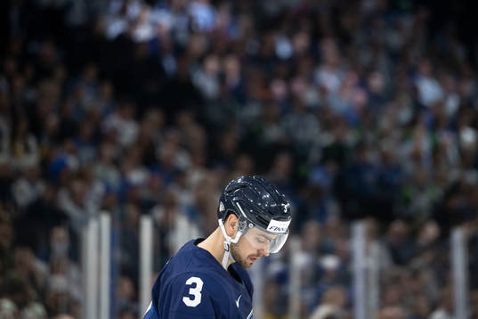 Niklas Friman of Finland looks dejected
