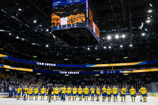 Players of Sweden celebrate