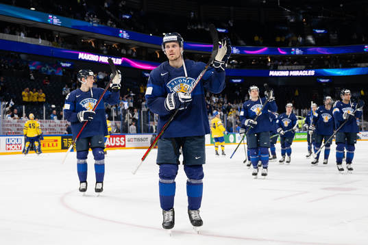 Mikko Lehtonen of Finland looks dejected