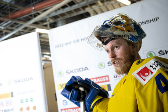 Goaltender Magnus Hellberg of Sweden