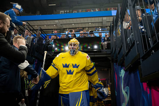 Goaltender Magnus Hellberg of Sweden