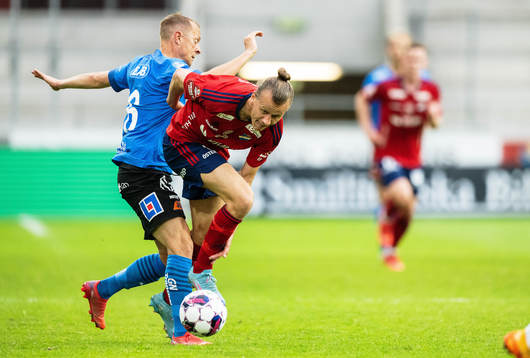 Halmstads Joel Allansson och Östers Jesper Jonasson
