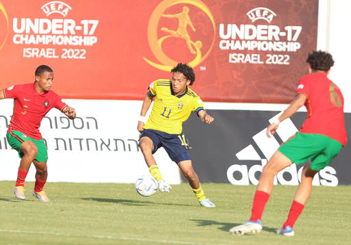 Malïk Mokédé  of Sweden sduring the UEFA Under-17