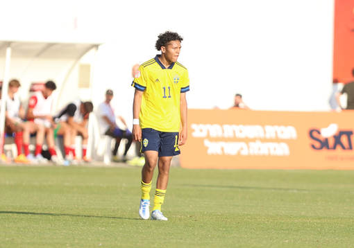 Malïk Mokédé of Sweden sduring the UEFA Under-17 between