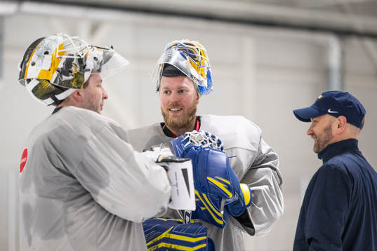 Goaltender Linus Ullmark goaltender Magnus Hellberg and
