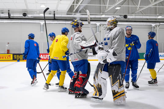 Goaltender Marcus Högberg and goaltender Linus Ullmark at