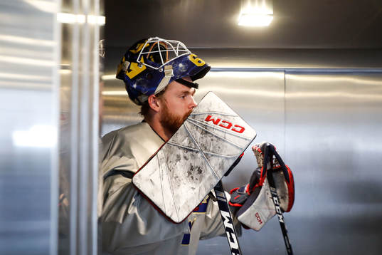 Goaltender Marcus Högberg of Sweden