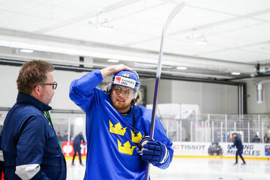 William Nylander of Sweden at a practice session