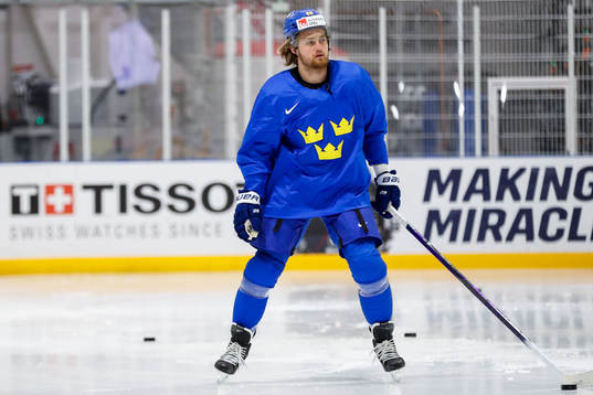 William Nylander of Sweden at a practice session