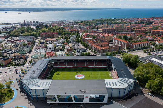 Drönarbild över Olympia