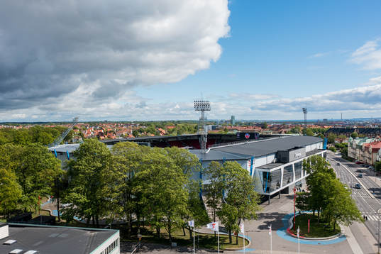 Drönarbild över Olympia
