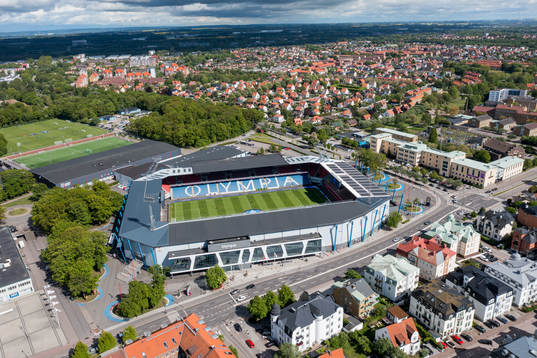 Drönarbild över Olympia