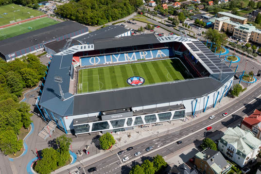 Drönarbild över Olympia