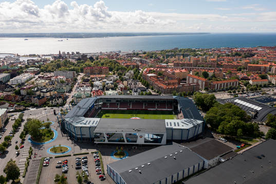 Drönarbild över Olympia