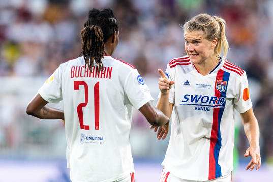 Kadeisha Buchanan and Ada Hegerberg of Lyon