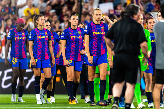 Ingrid Syrstad Engen and Fridolina Rolfö of Barcelona