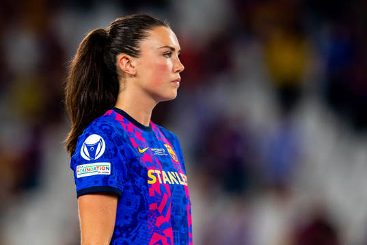 Ingrid Syrstad Engen of Barcelona looks dejected