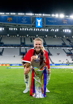 Ada Hegerberg of Lyon poses for a portrait with the winners